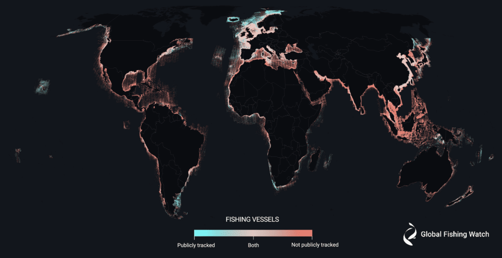 Map of fishing vessels